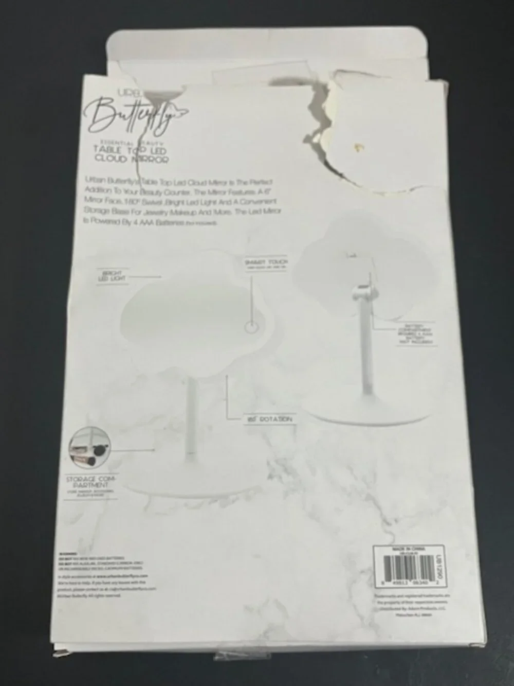 Urban Butterfly Table Top LED Cloud Mirror